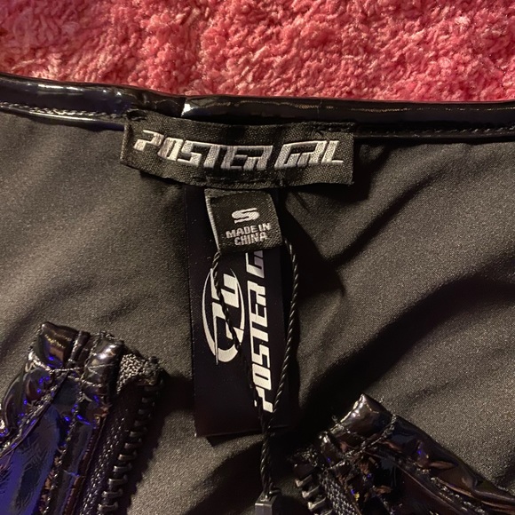 Poster Grl Underbust Corset Midnight My Type Vegan Patent Leather Buckle Straps - Picture 8 of 11